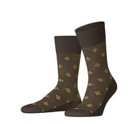 FALKE Men's Mosaic Floor M So Linen Cotton Patterned 1 Pair Socks, Brown Chocolate 5004, 5.5-6.5