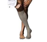 FALKE Men's No. 10 M Kh Cotton Long Plain 1 Pair Knee-High Socks, Beige Wheat Melange 4087, 8.5-9.5