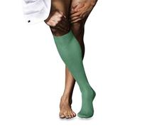 FALKE Men's No. 10 M Kh Cotton Long Plain 1 Pair Knee-High Socks, Turquoise Oceangreen 7506, 5.5-6.5