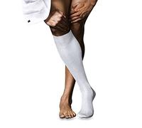 FALKE Men's No. 10 M Kh Cotton Long Plain 1 Pair Knee-High Socks, White 2000, 8.5-9.5