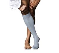 FALKE Men's No. 10 M Kh Cotton Long Plain 1 Pair Knee-High Socks, Blue Light 6594, 7-8