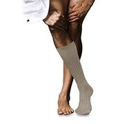 FALKE Men's No. 13 M Kh Cotton Long Plain 1 Pair Knee-High Socks, Beige Wheat Melange 4087, 8.5-9.5