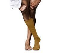 FALKE Men's No. 13 M Kh Cotton Long Plain 1 Pair Knee-High Socks, Yellow Amber 1851, 5.5-6.5