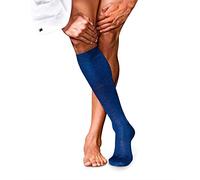 FALKE Men's No. 6 M Kh Wool Silk Long Plain 1 Pair Knee-High Socks, Blue Royal 6000, 7-8