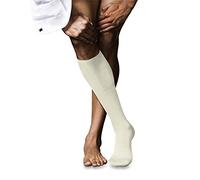 FALKE Men's No. 6 M Kh Wool Silk Long Plain 1 Pair Knee-High Socks, White Wool 2060, 8.5-9.5