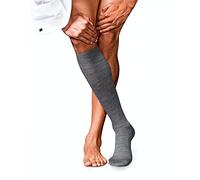 FALKE Men's No. 6 M Kh Wool Silk Long Plain 1 Pair Knee-High Socks, Grey Light Melange 3388, 7-8