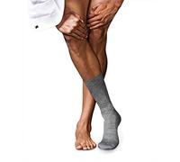 FALKE Men's No. 6 M So Wool Silk Plain Socks 1 Pair, Grey Light Melange 3388, 7-8