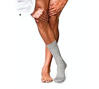 FALKE Men's No. 7 M So Wool Plain Socks 1 Pair, Grey Light Melange 3388, 5.5-6.5