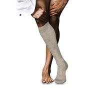 FALKE Men's No. 9 M Kh Cotton Long Plain 1 Pair Knee-High Socks, Beige Wheat Melange 4087, 8.5-9.5