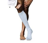 FALKE Men's No. 9 M Kh Cotton Long Plain 1 Pair Knee-High Socks, Blue Light 6594, 5.5-6.5
