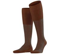 Falke Mens Oxford Stripe Knee High Socks - Terracotta Brown