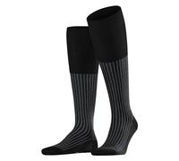 FALKE Men's Oxford Stripe M Kh Cotton Long Patterned 1 Pair Knee-High Socks, Black Black-Mix 3010, 8.5-9.5