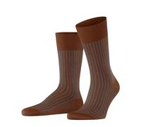 FALKE Men's Oxford Stripe M So Cotton Patterned 1 Pair Socks, Brown Terracotta 5035, 11.5-12.5