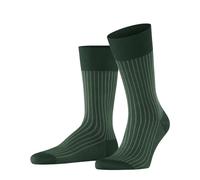 FALKE Men's Oxford Stripe M So Cotton Patterned 1 Pair Socks, Green Hunter 7441, 8.5-9.5