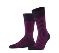 FALKE Men's Oxford Stripe M So Cotton Patterned 1 Pair Socks, Purple Aubergine 8282, 8.5-9.5