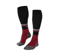 FALKE Men's RU Compression Energy M KH Functional Yarn With Compression 1 Pair Running Socks, Red (Scarlet 8070) - Calf circumference W4 - stripes, 8.5-11