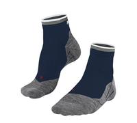 FALKE Men's RU4 Endurance Short M Sso Cotton Anti-Blister 1 Pair Running Socks, Blue Pond 6598 Stripe, 9.5-10.5