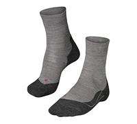 FALKE Men's RU4 Endurance Wool M So Breathable Anti-Blister 1 Pair Running Socks, Grey Light Melange 3830, 5.5-7.5