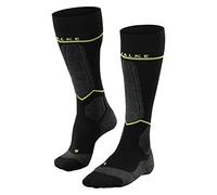 FALKE Men's SK Energizing Wool M Kh Breathable With Compression 1 Pair Skiing Socks, Black Black-Lightning 3171, 5.5-8