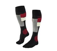 FALKE Men's SK4 Advanced Stripe M Kh Wool Functional Yarn Warm Thin Skiing Socks 1 Pair, Black 3000, 5.5-7.5