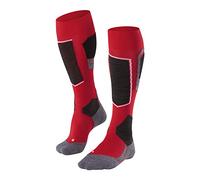 FALKE Men's SK4 Ski Socks Merino Wool Black More Colours Thin Thermal Padded Long Ski Sock Cushioned Sole Breathable Quick Dry Direct Shoe Contact Ideal For Advanced Skier 1 Pair, Red