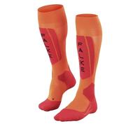 FALKE Men's SK5 Expert M Kh Silk Functional Yarn Warm Thin 1 Pair Skiing Socks, Orange Flash 8034 Trend, 8-9