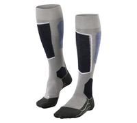 FALKE Men's SK6 Pro M Kh Wool Lyocell Functional Yarn Warm Thin 1 Pair Skiing Socks, Grey Mid Melange 3539, 9.5-10.5