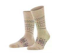 FALKE Men's Sky Limit M So Wool Viscose Cashmere Patterned Socks 1 Pair, Beige Melange 4091, 8.5-11