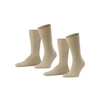 FALKE Men's Swing Multipack M So Cotton Plain 2 Pairs Socks, Beige Sand 4320, 8.5-11