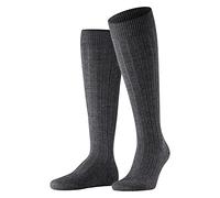 FALKE Men's Teppich Im Schuh M KH Wool Long Plain 1 Pair Knee-High Socks, Opaque, Grey (Dark Grey 3070), 10-11