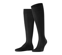 FALKE Men's Tiago M Kh Fil D'Écosse Cotton Long Plain 1 Pair Knee-High Socks, Black 3000, 8.5-9.5