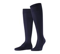 FALKE Men's Tiago M Kh Fil D'Écosse Cotton Long Plain 1 Pair Knee-High Socks, Blue Dark Navy 6375, 8.5-9.5