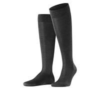 FALKE Men's Tiago M Kh Fil D'Écosse Cotton Long Plain 1 Pair Knee-High Socks, Grey Anthracite Melange 3095, 7-8