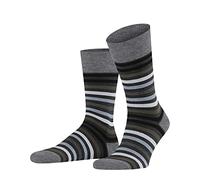 FALKE Men's Tinted Stripe M So Wool Cotton Patterned 1 Pair Socks, Grey Asphalt Melange 3180, 8.5-11