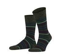 FALKE Men's Tinted Stripe M So Wool Cotton Patterned Socks 1 Pair, Green Wald 7992, 8.5-11