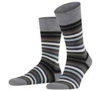 Falke Mens Tinted Stripe Socks - Asphalt Mel Grey