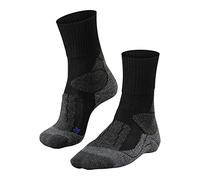 FALKE Men's TK1 Adventure Cool M So Lyocell Functional Yarn Thick Anti-Blister Hiking Socks 1 Pair, Black-Mix 3010, 5.5-7.5