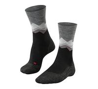 FALKE Men's TK2 Explore M So Wool Thick Anti-Blister 1 Pair Hiking Socks, Black 3003-O Crest, 5.5-7.5