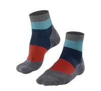 FALKE Men's TK5 Wander Short M Sso Wool Functional Yarn Thin Anti-Blister 1 Pair Hiking Socks, Blue Pond 6598 Stripe, 9.5-10.5