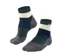 FALKE Men's TK5 Wander Short M Sso Wool Functional Yarn Thin Anti-Blister 1 Pair Hiking Socks, Green Peacock 7373 Stripe, 9.5-10.5