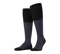 FALKE Men's Uptown Tie M Kh Cotton Long Patterned 1 Pair Knee-High Socks, Black 3000, 10-11