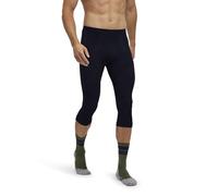 FALKE Men's Warm 3/4 M Ti Functional Yarn Quick Dry 1 Piece Base Layer Bottom, Black 3000, S