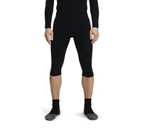 FALKE Men's Warm 3/4 M TI Functional Yarn Quick Dry 1 Piece Base Layer Bottom, Black (Black 3000), S