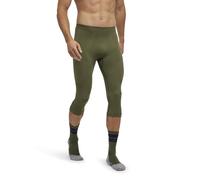 FALKE Men's Warm 3/4 M Ti Functional Yarn Quick Dry Base Layer Bottom 1 Piece, Green Herb 7754, L