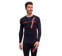 FALKE Men's Warm Anniversary Round Neck M L/s Sh Functional Yarn Quick Dry Base Layer Top 1 Piece, Black 3000, XXL