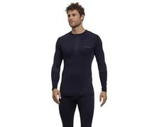 FALKE Men's Warm Round Neck M L/s Sh Functional Yarn Quick Dry 1 Piece Base Layer Top, Black 3000, S