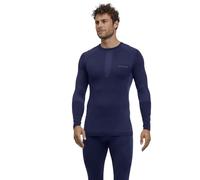 FALKE Men's Warm Round Neck M L/s Sh Functional Yarn Quick Dry 1 Piece Base Layer Top, Blue Space 6116, XL