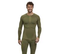 FALKE Men's Warm Round Neck M L/s Sh Functional Yarn Quick Dry 1 Piece Base Layer Top, Green Herb 7754, M