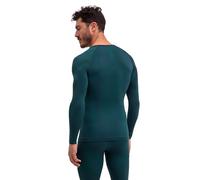 FALKE Men's Warm Round Neck M L/s Sh Functional Yarn Quick Dry 1 Piece Base Layer Top, Green Holly 7385, S