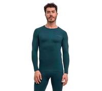 FALKE Men's Warm Round Neck M L/s Sh Functional Yarn Quick Dry 1 Piece Base Layer Top, Green Holly 7385, XL